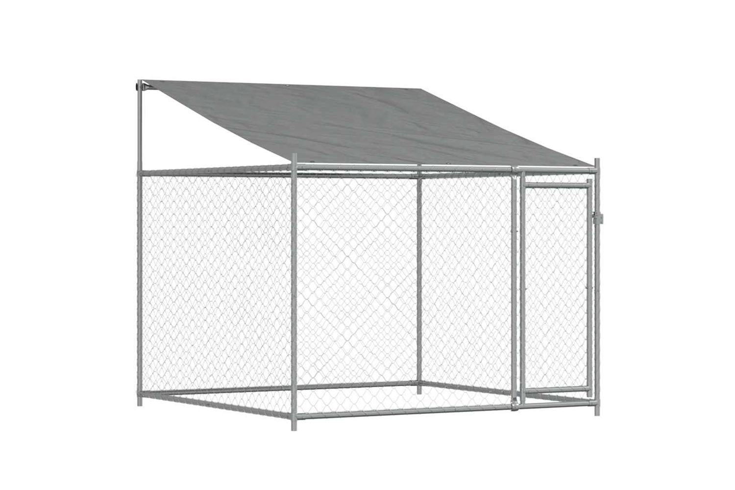 Vidaxl Dog Cage With Roof And Door Grey 4x2x2 M Galvanised Steel-7