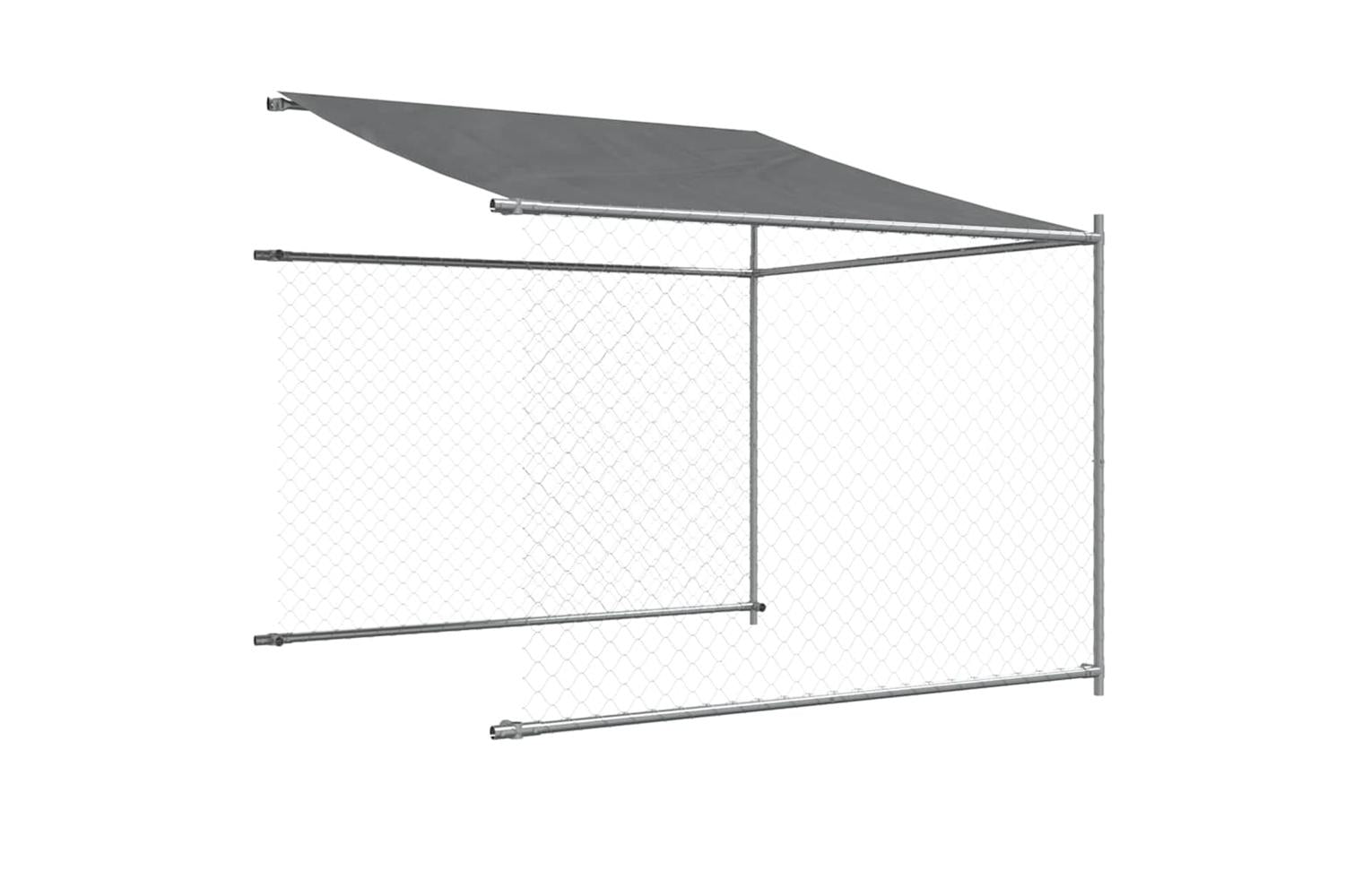 Vidaxl Dog Cage With Roof And Door Grey 4x2x2 M Galvanised Steel-8