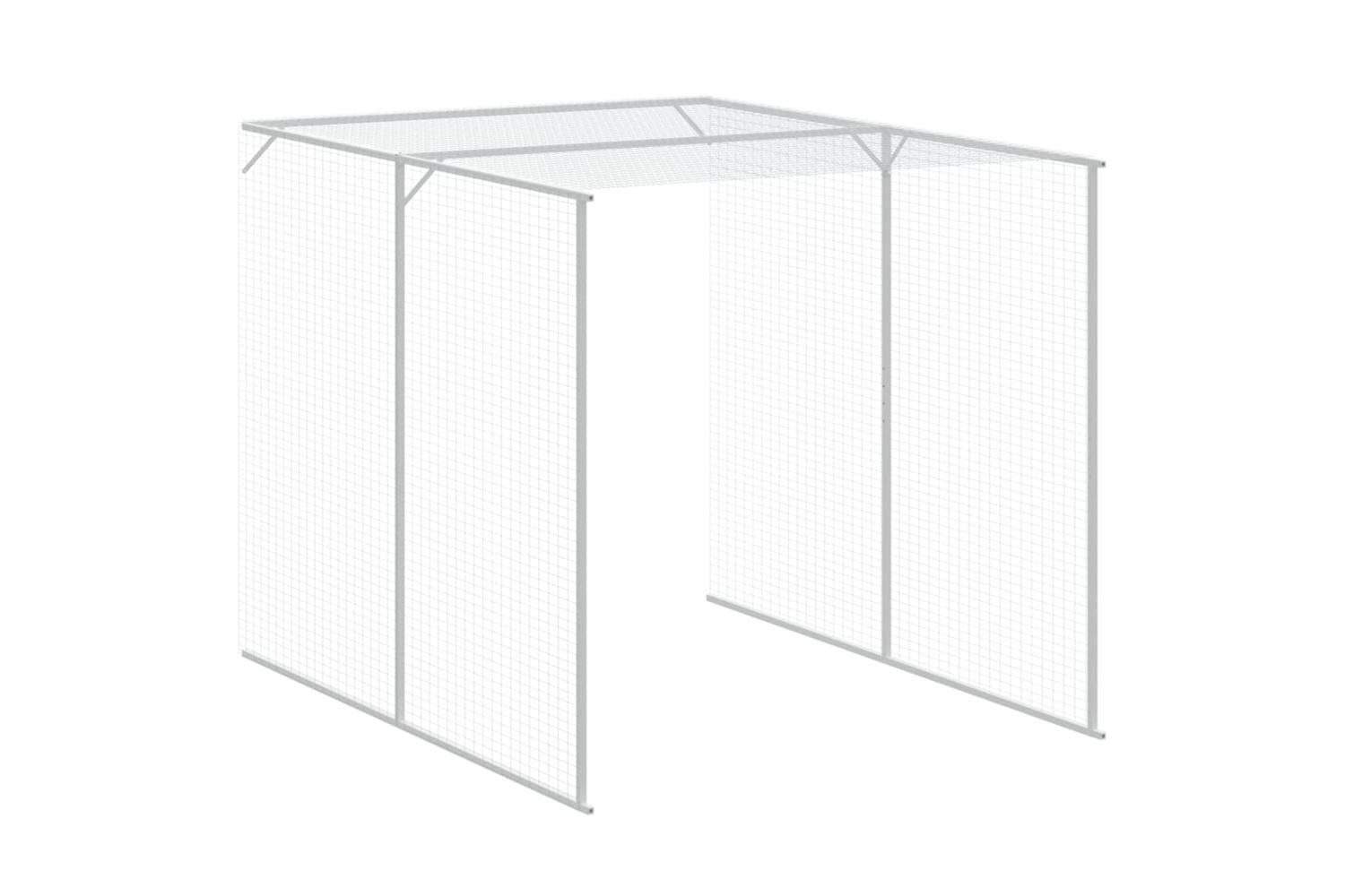 Vidaxl Chicken Cage With Run Light Grey 165x659x181 Cm Galvanised Steel-7