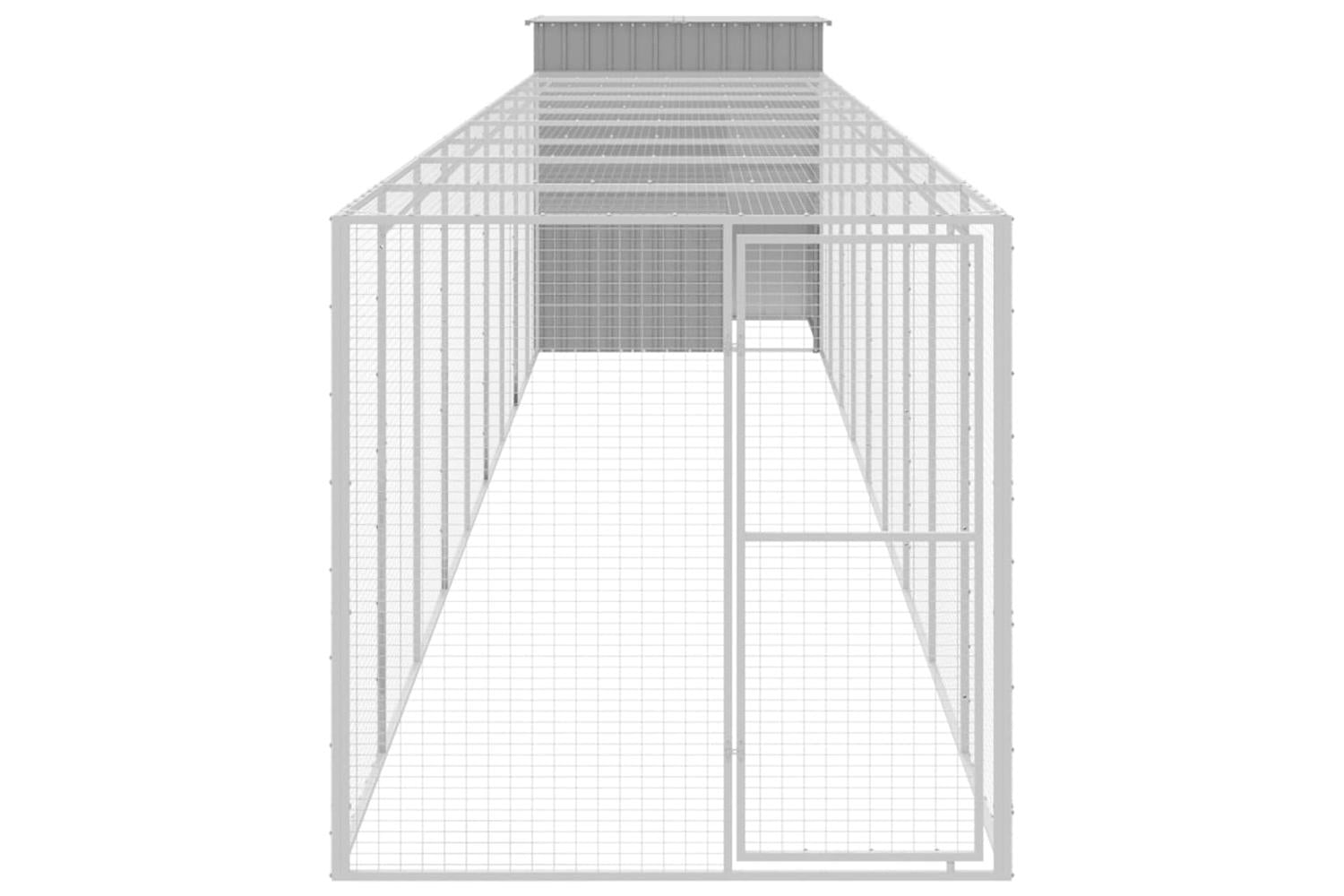 Vidaxl Chicken Cage With Run Light Grey 165x1067x181 Cm Galvanised Steel-3