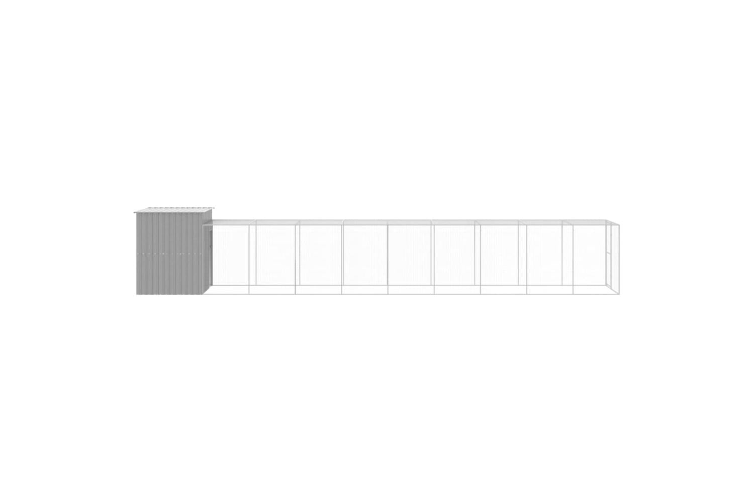 Vidaxl Chicken Cage With Run Light Grey 165x1067x181 Cm Galvanised Steel-4