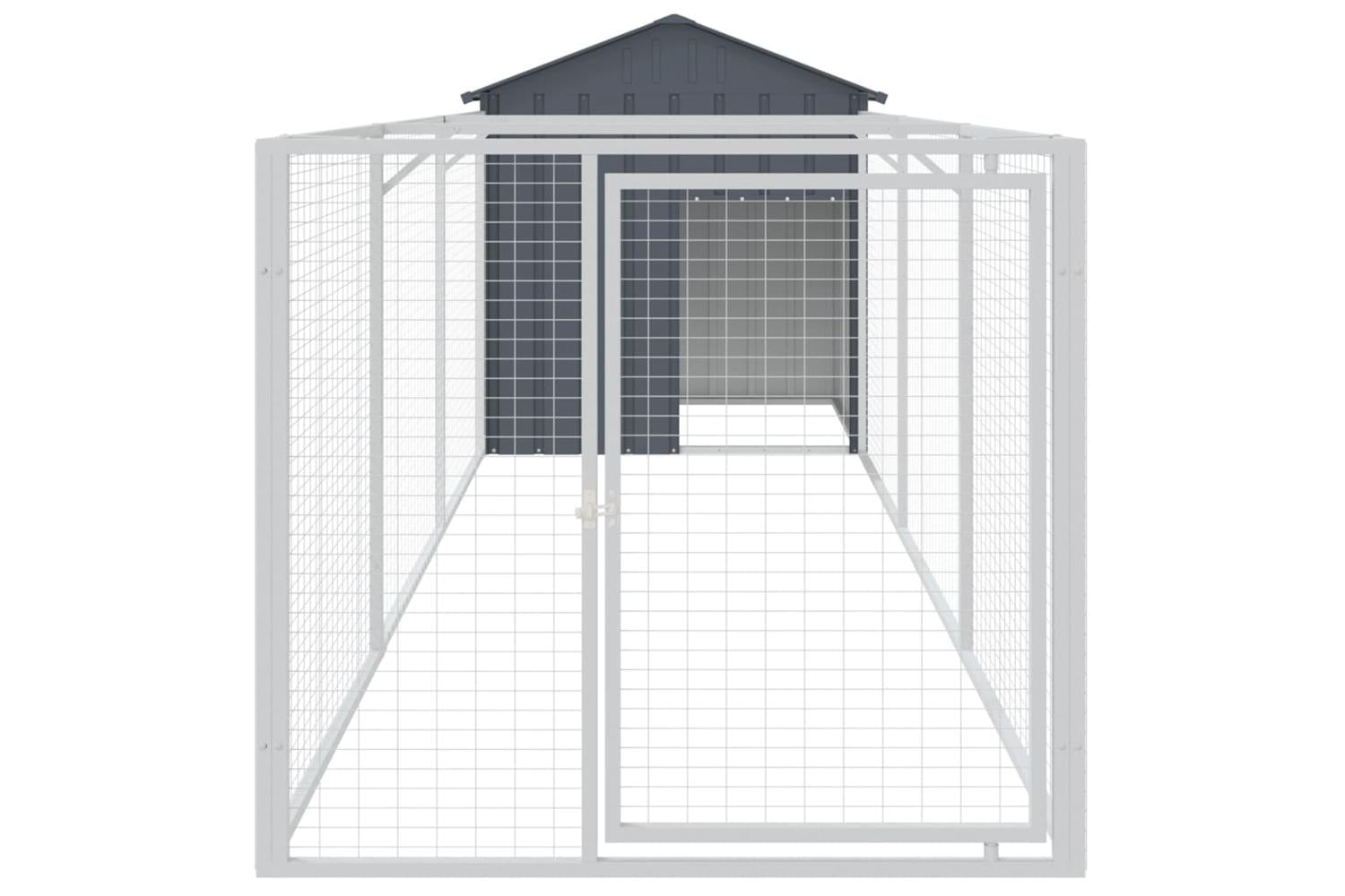 Vidaxl Dog House With Roof Anthracite 117x405x123 Cm Galvanised Steel-3