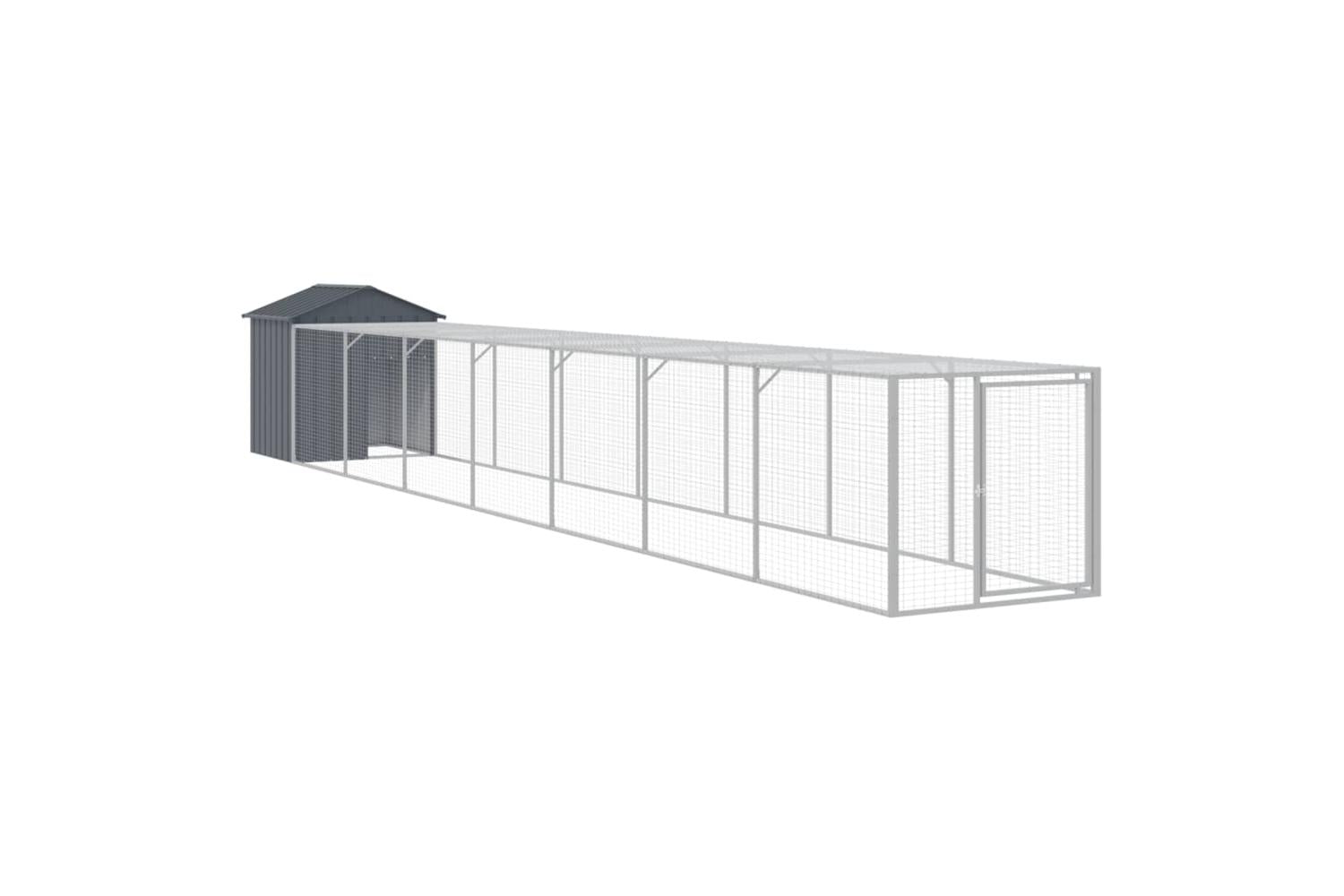 Vidaxl Chicken Cage With Run Anthracite 117x813x123 Cm Galvanised Steel-2