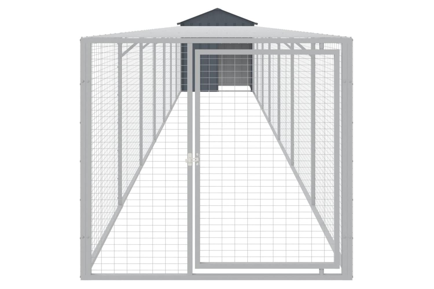 Vidaxl Chicken Cage With Run Anthracite 117x813x123 Cm Galvanised Steel-3