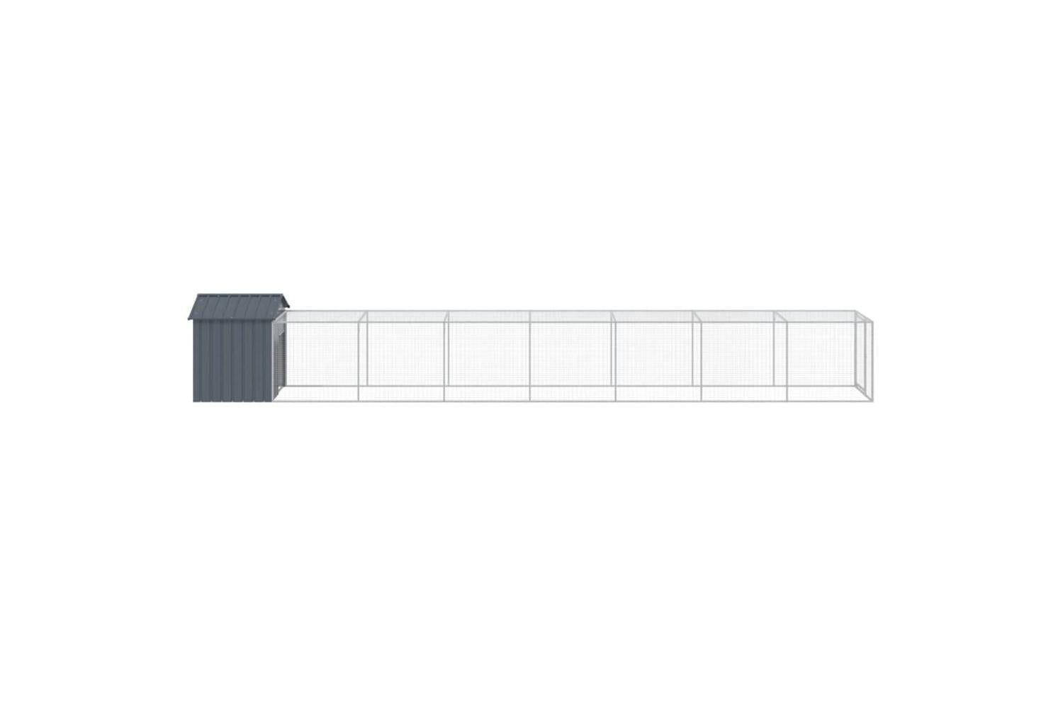 Vidaxl Chicken Cage With Run Anthracite 117x813x123 Cm Galvanised Steel-4
