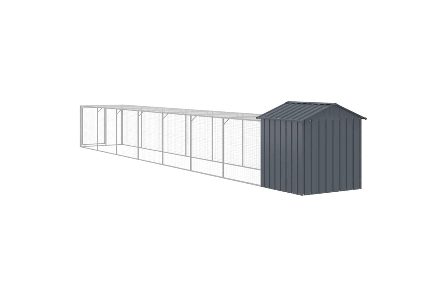 Vidaxl Chicken Cage With Run Anthracite 117x813x123 Cm Galvanised Steel-5