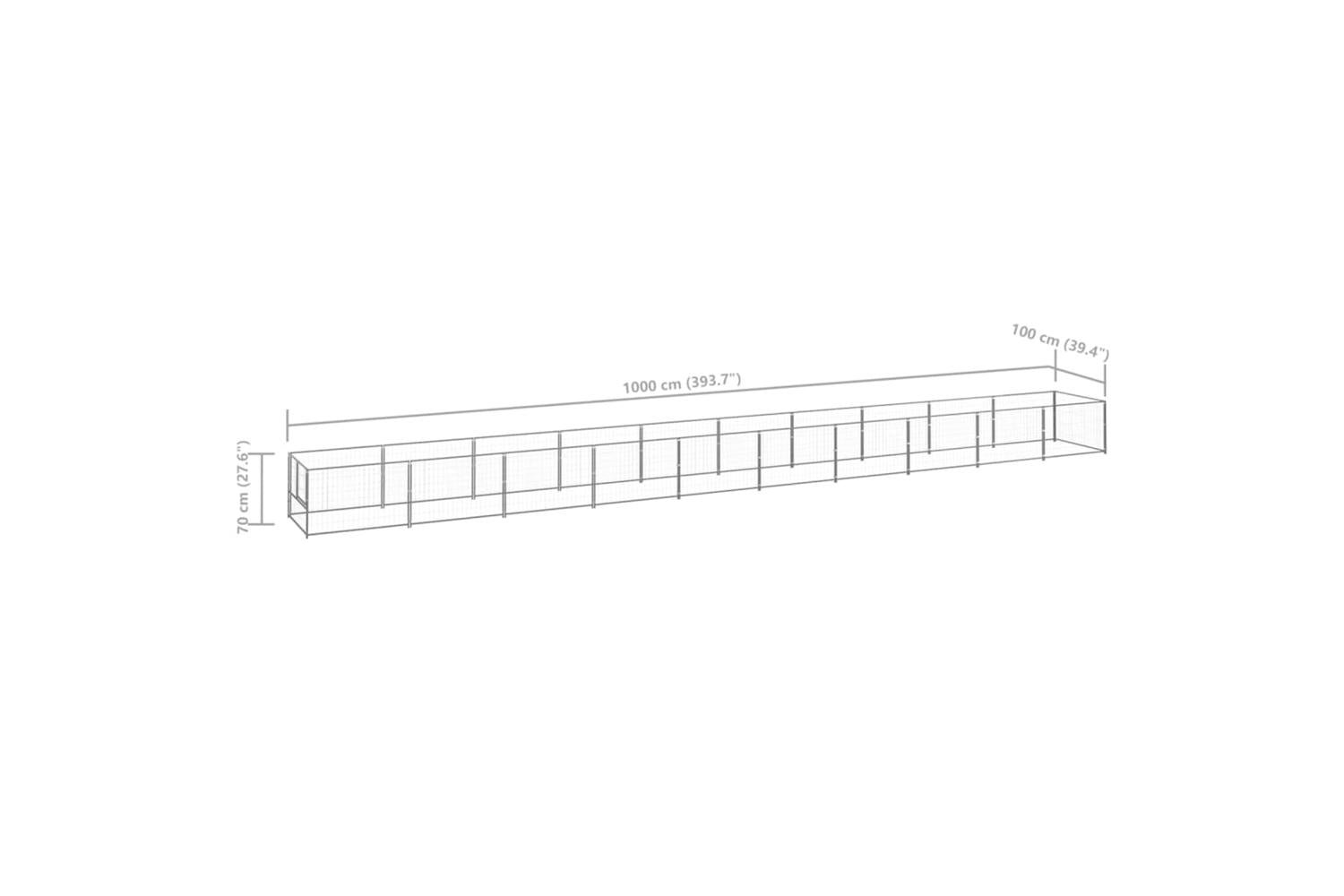 Vidaxl Dog Kennel Silver 10 M Steel-6