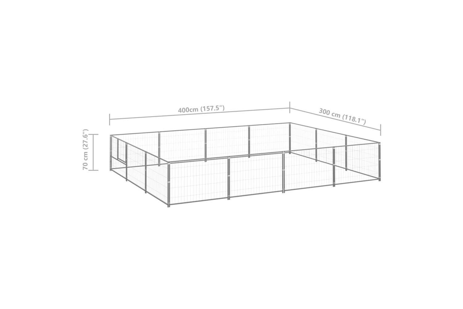 Vidaxl Dog Kennel Silver 12 M Steel-6