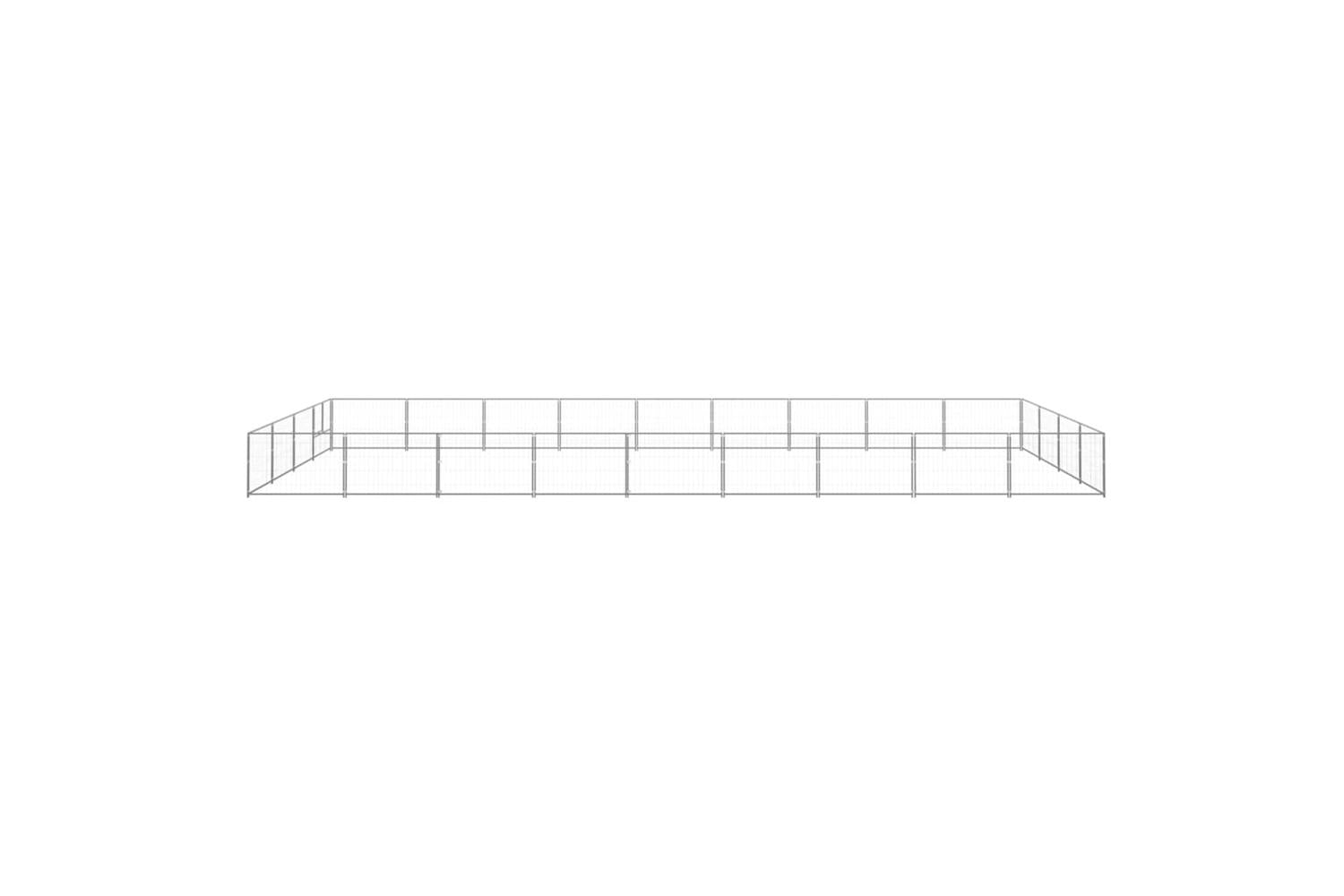 Vidaxl Dog Kennel Silver 36 M Steel-2