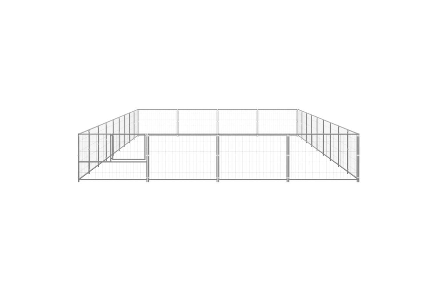 Vidaxl Dog Kennel Silver 36 M Steel-3