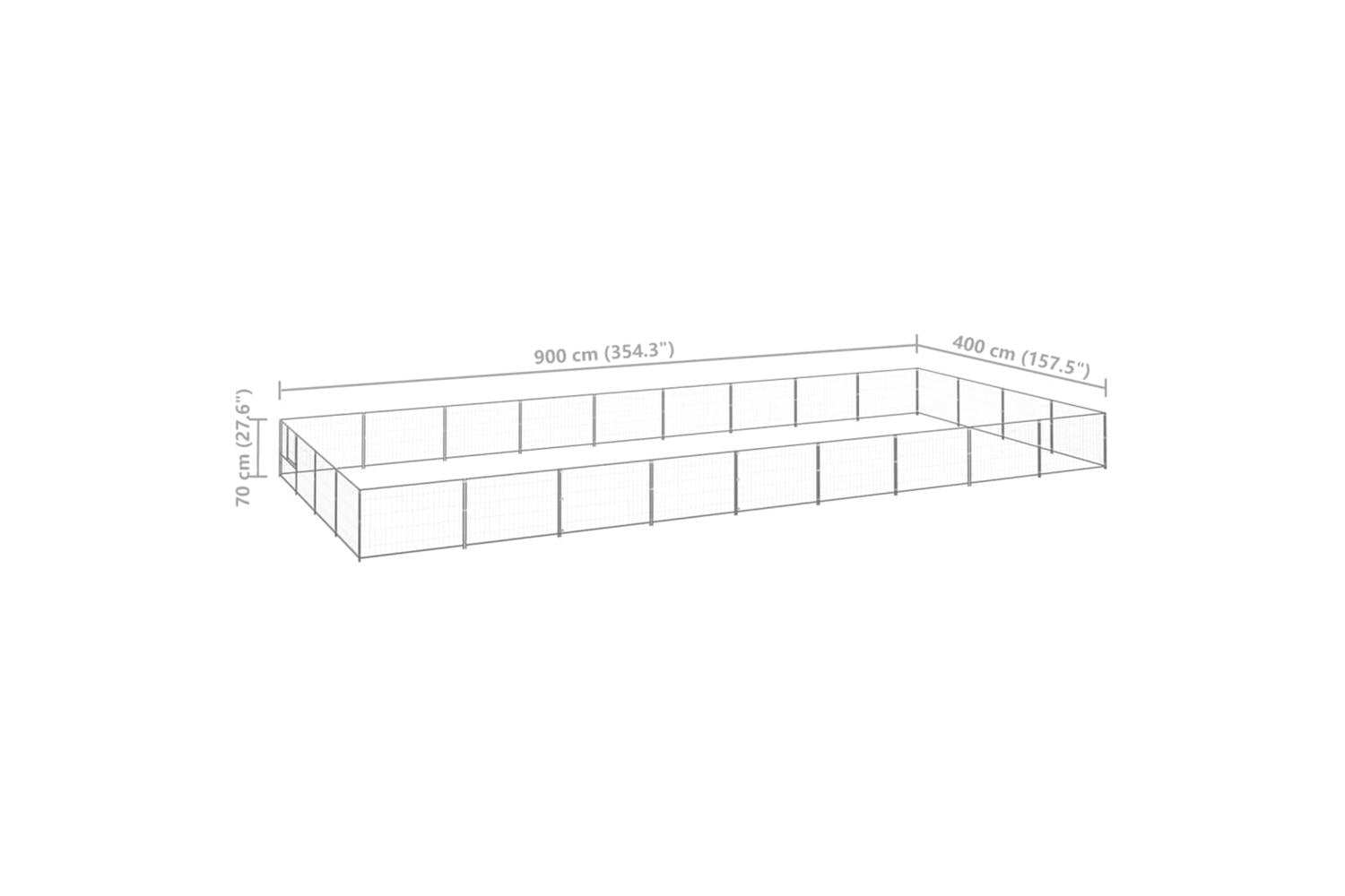 Vidaxl Dog Kennel Silver 36 M Steel-6