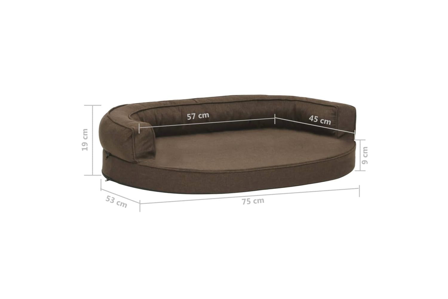 Vidaxl Ergonomic Dog Bed Mattress 75x53 Cm Linen Look Brown-7