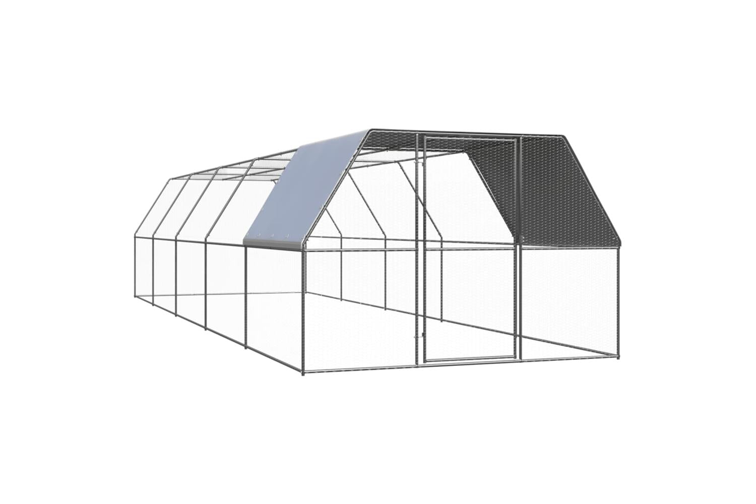 Vidaxl Outdoor Chicken Cage 3x10x2 M Galvanised Steel