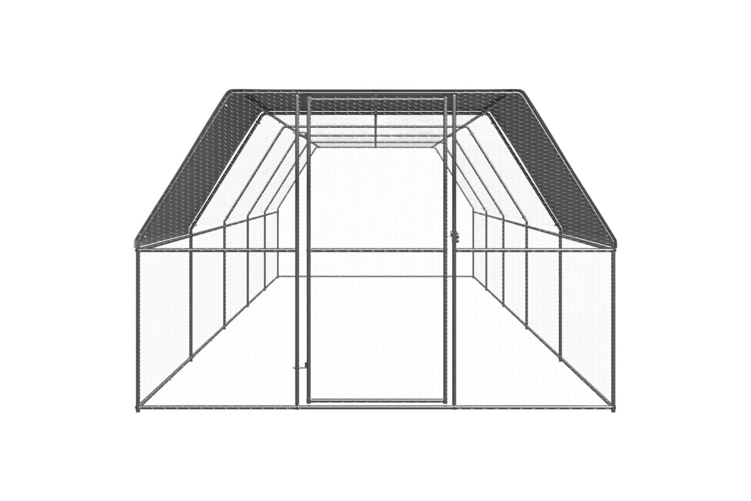 Vidaxl Outdoor Chicken Cage 3x10x2 M Galvanised Steel-2
