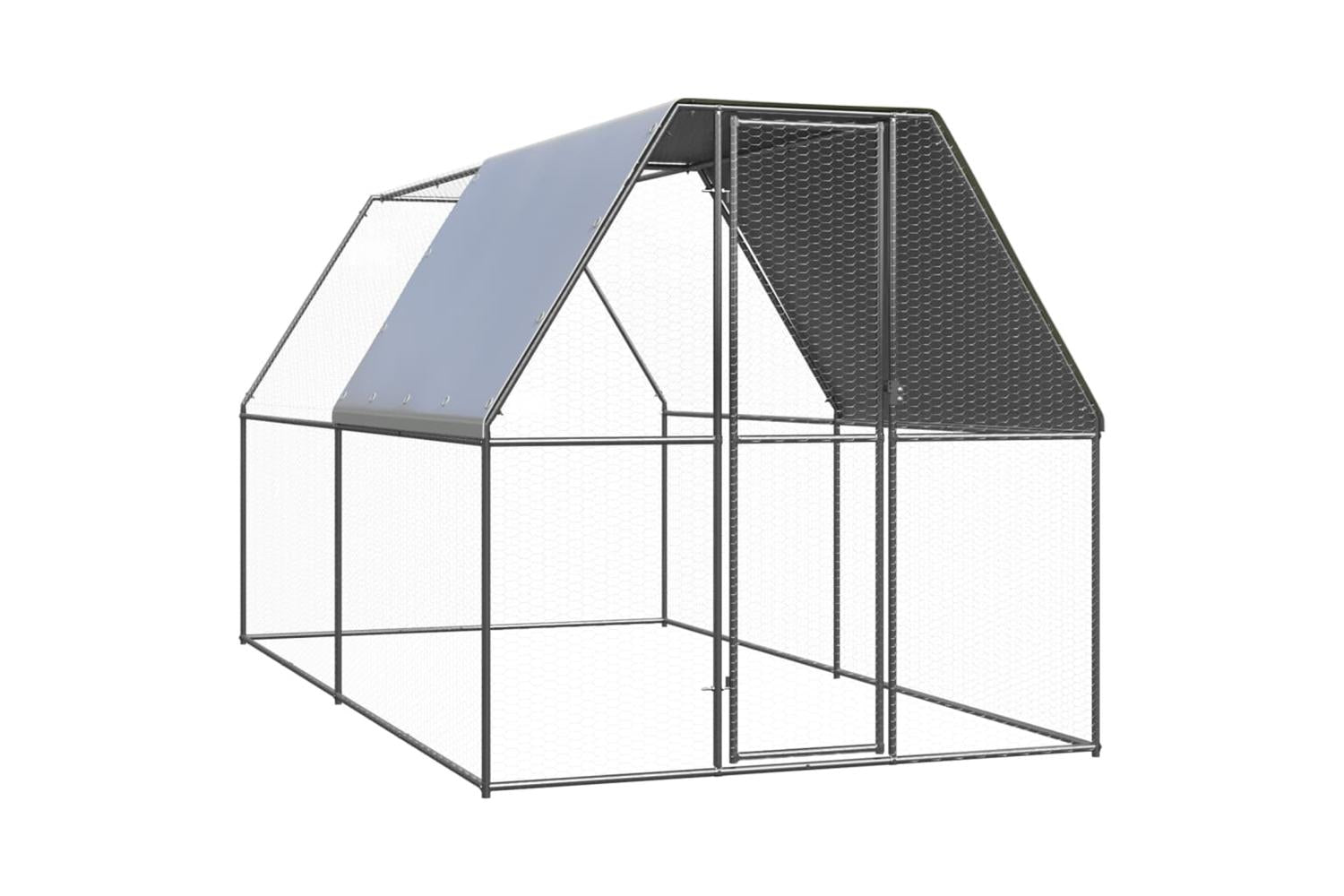 Vidaxl Outdoor Chicken Cage 2x4x2 M Galvanised Steel