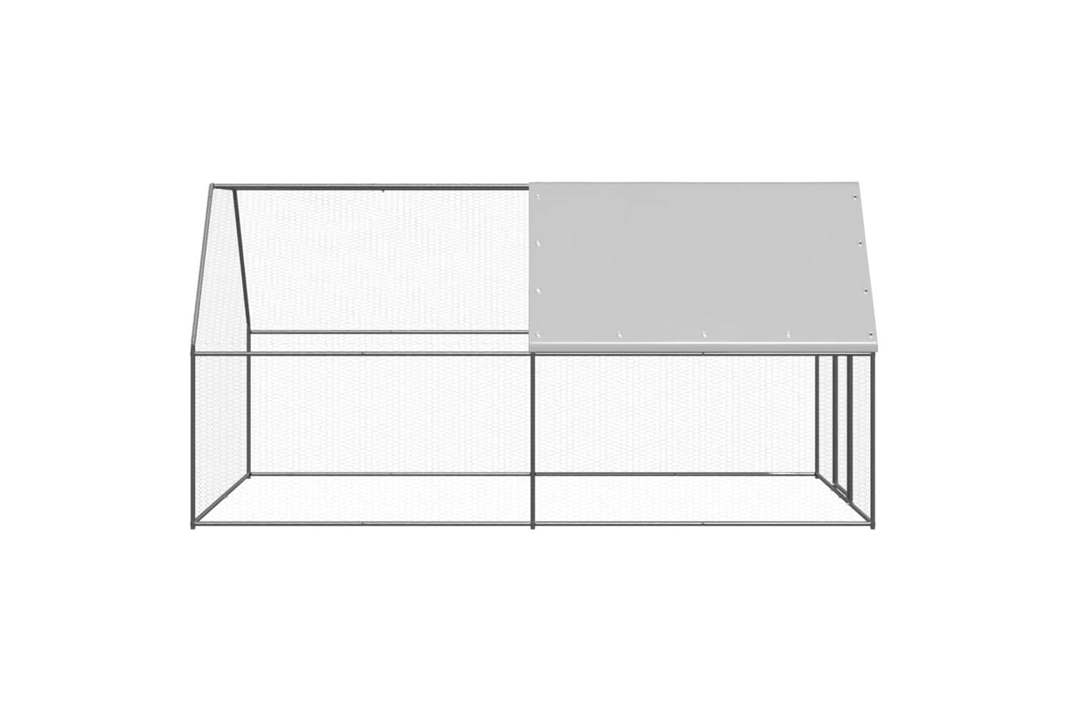 Vidaxl Outdoor Chicken Cage 2x4x2 M Galvanised Steel-3