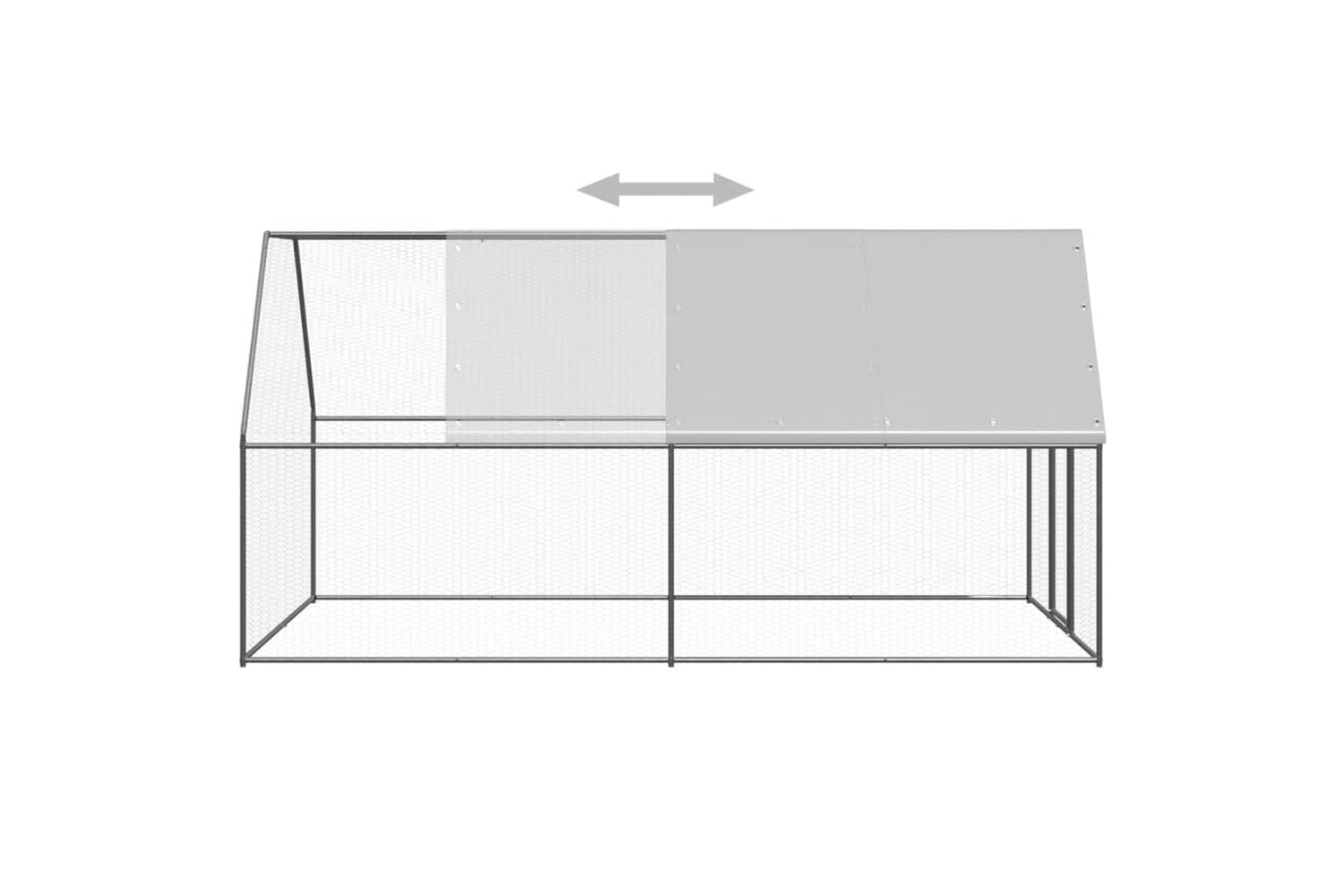 Vidaxl Outdoor Chicken Cage 2x4x2 M Galvanised Steel-4