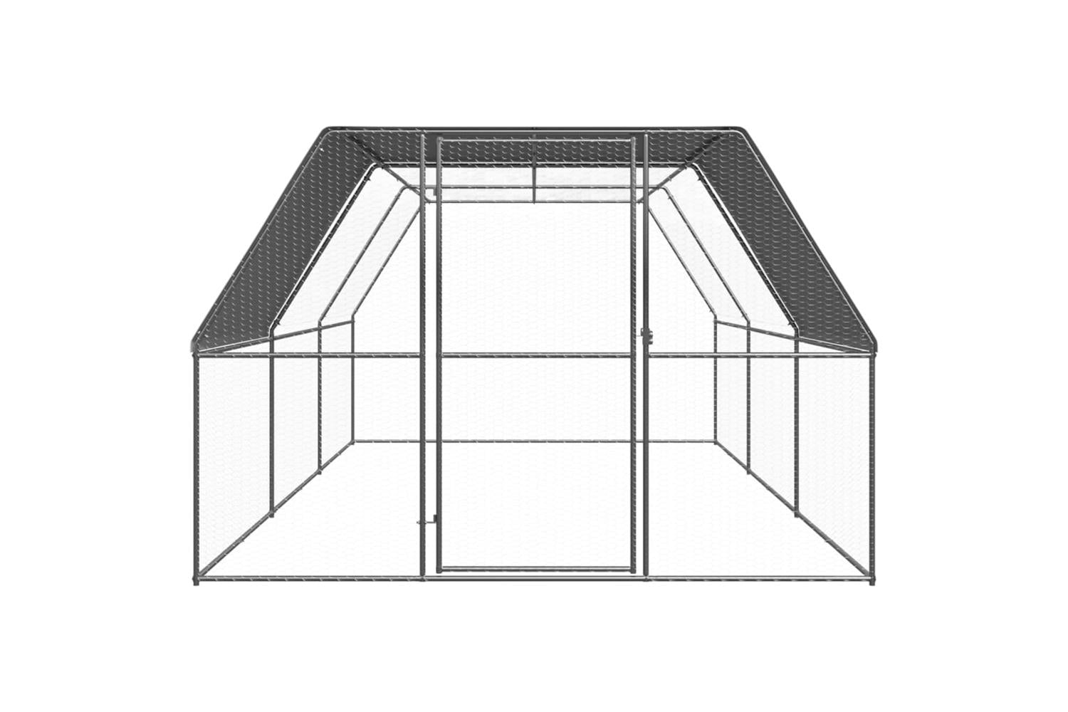 Vidaxl Outdoor Chicken Cage 3x6x2 M Galvanised Steel-2