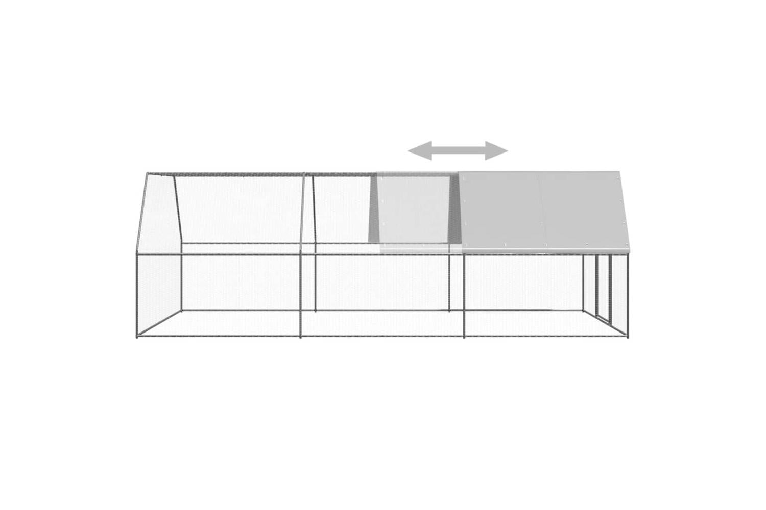 Vidaxl Outdoor Chicken Cage 3x6x2 M Galvanised Steel-4