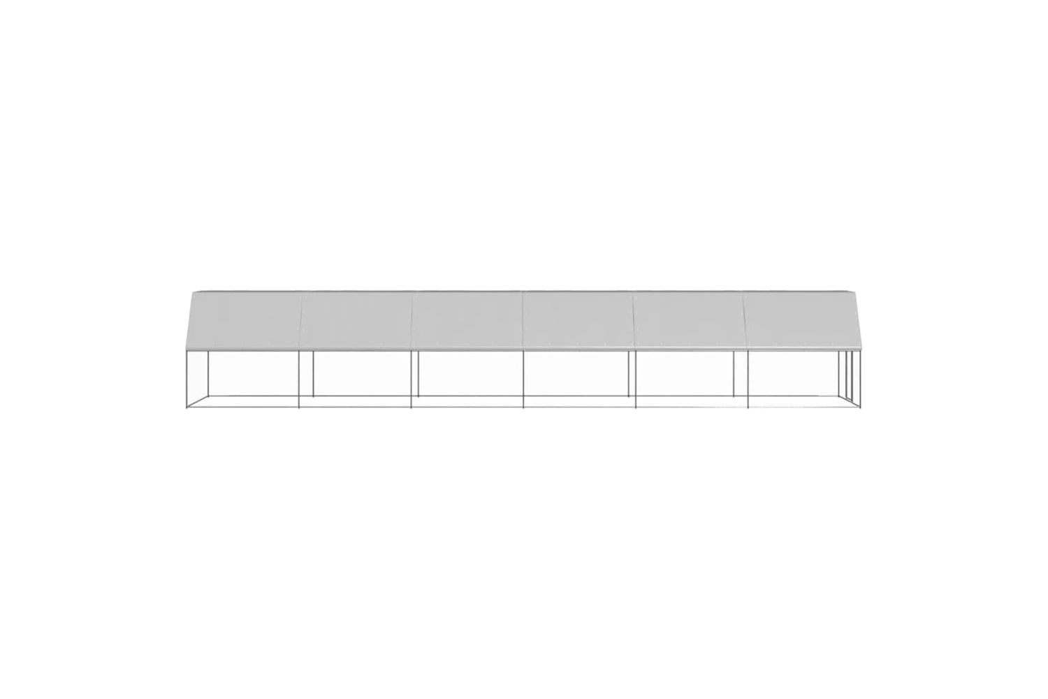 Vidaxl Outdoor Chicken Cage 2x12x2 M Galvanised Steel-3