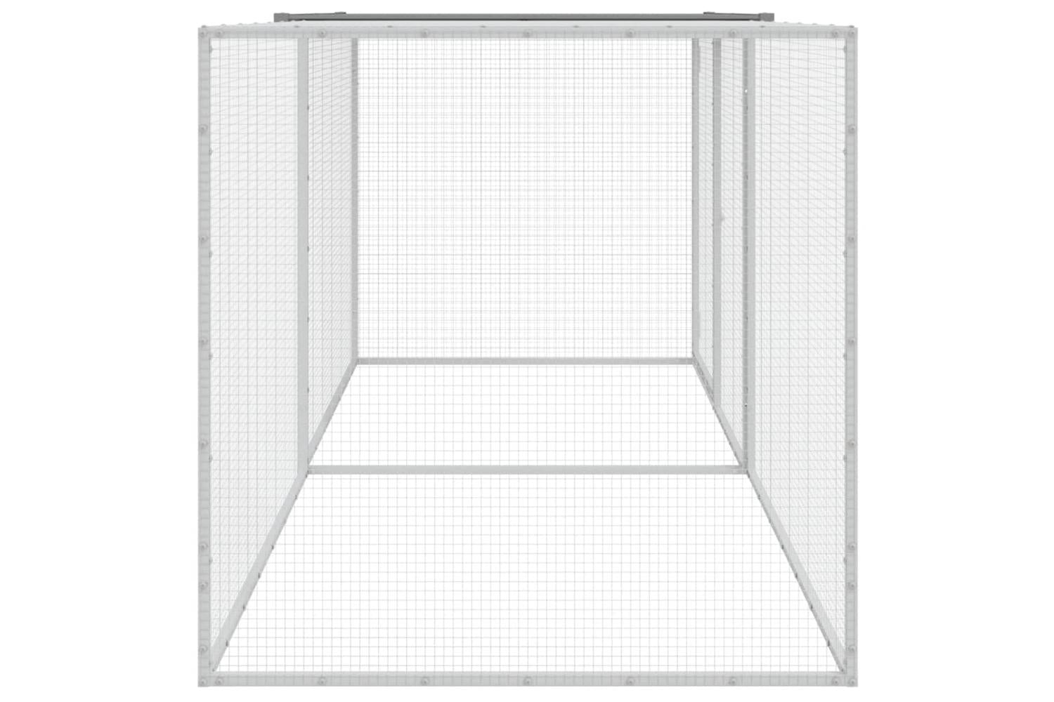 Vidaxl Chicken Cage With Roof Light Grey 203x98x90 Cm Galvanised Steel-4