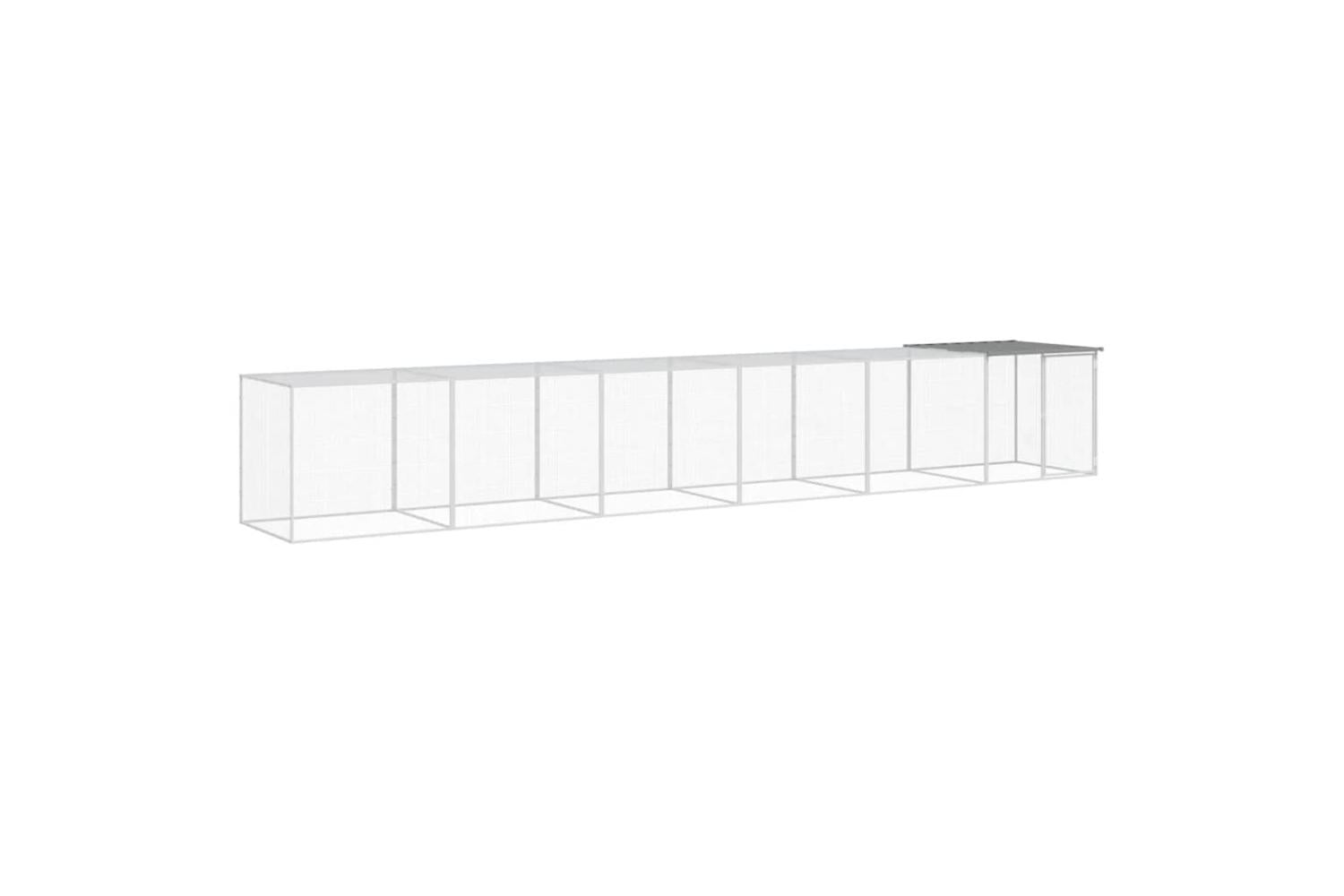 Vidaxl Chicken Cage With Roof Light Grey 603x98x90 Cm Galvanised Steel-2