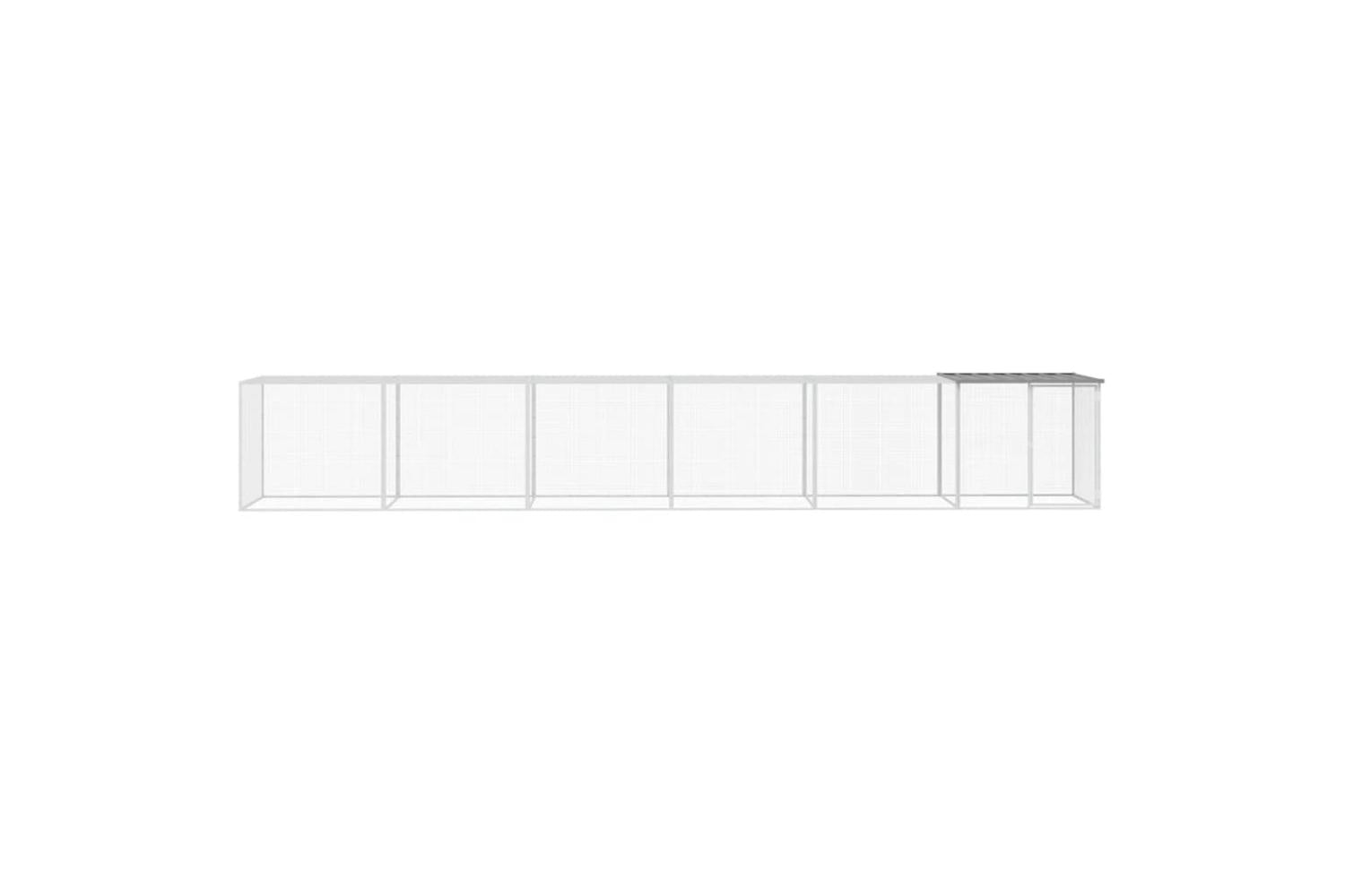 Vidaxl Chicken Cage With Roof Light Grey 603x98x90 Cm Galvanised Steel-3