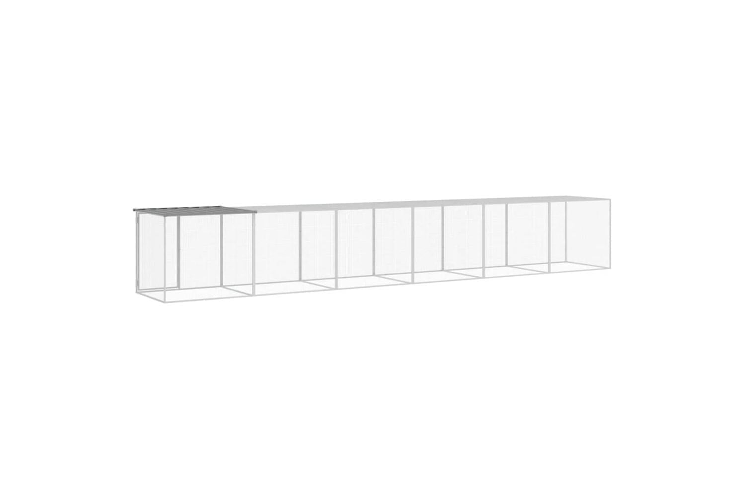 Vidaxl Chicken Cage With Roof Light Grey 603x98x90 Cm Galvanised Steel-5