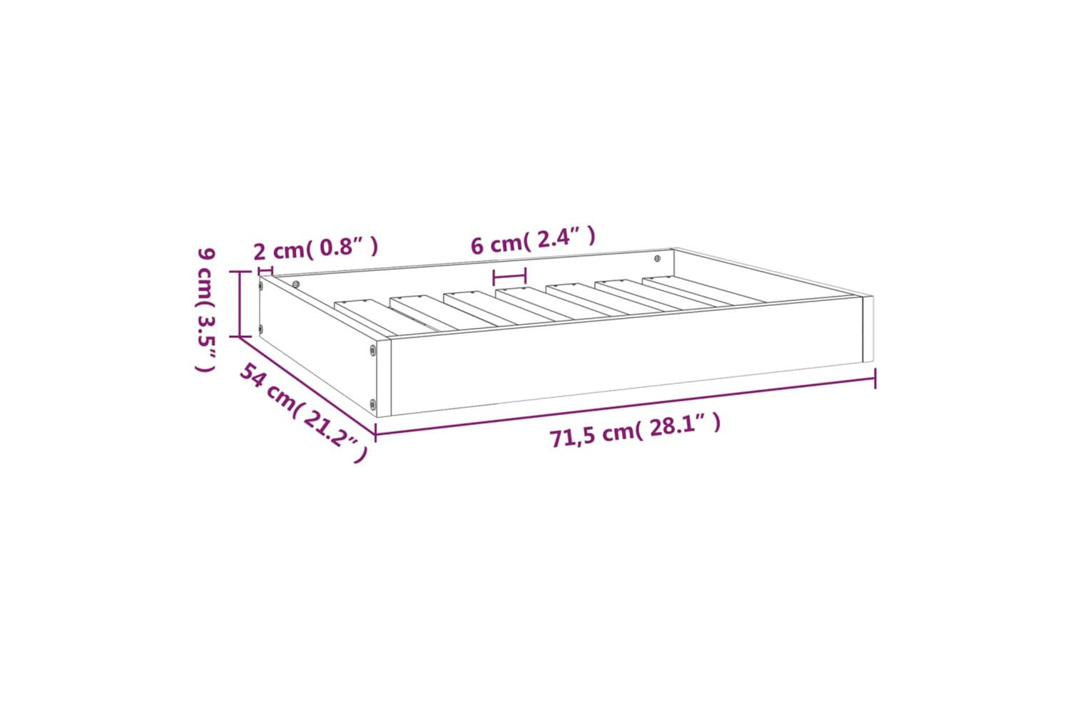 Vidaxl Dog Bed 715x54x9 Cm Solid Wood Pine-8