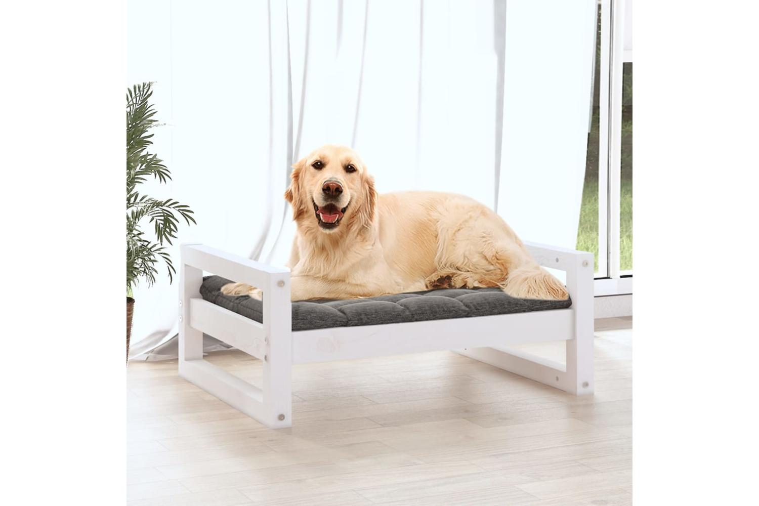 Vidaxl Dog Bed White 755x555x28 Cm Solid Pine Wood-3