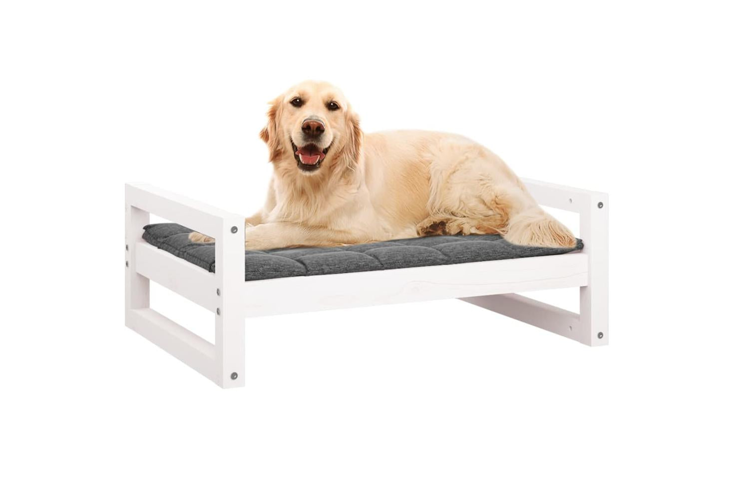 Vidaxl Dog Bed White 755x555x28 Cm Solid Pine Wood-4