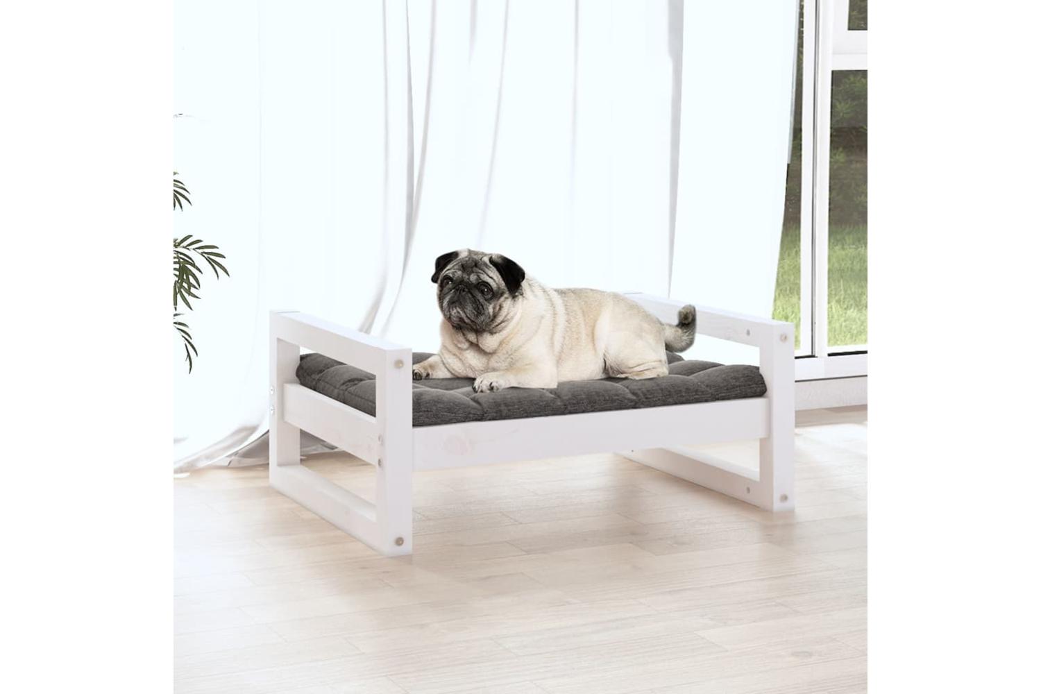 Vidaxl Dog Bed White 655x505x28 Cm Solid Pine Wood-3
