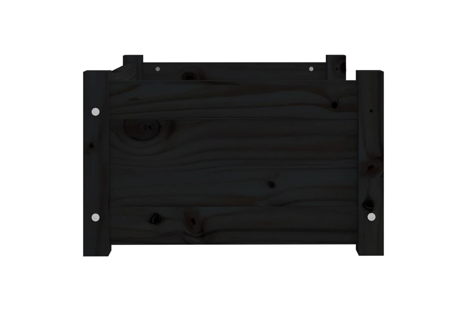 Vidaxl Dog Bed Black 555x455x28 Cm Solid Pine Wood-6