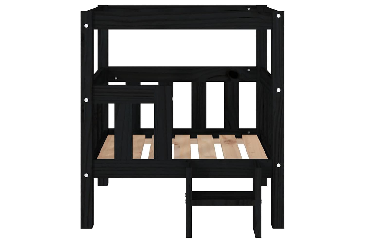 Vidaxl Dog Bed Black 655x505x70 Cm Solid Wood Pine-5