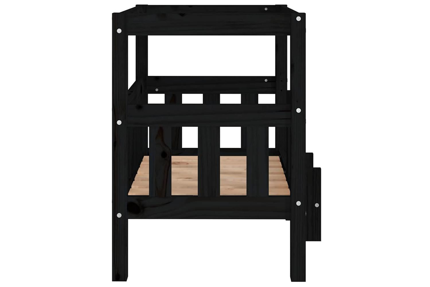 Vidaxl Dog Bed Black 655x505x70 Cm Solid Wood Pine-6