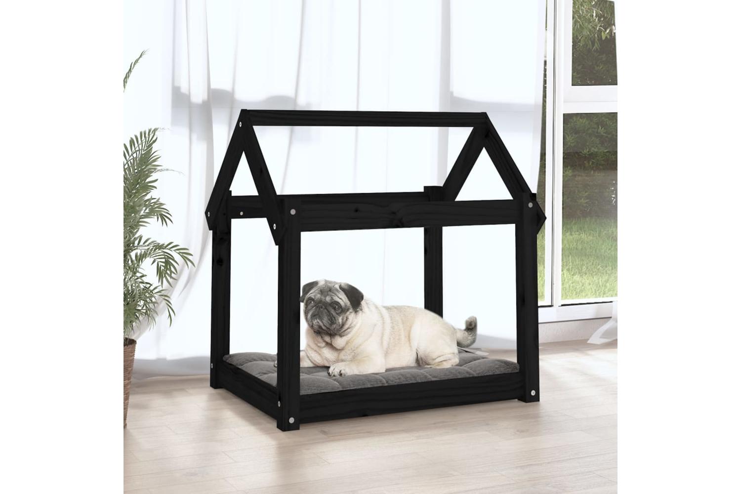 Vidaxl Dog Bed Black 71x55x70 Cm Solid Wood Pine-3