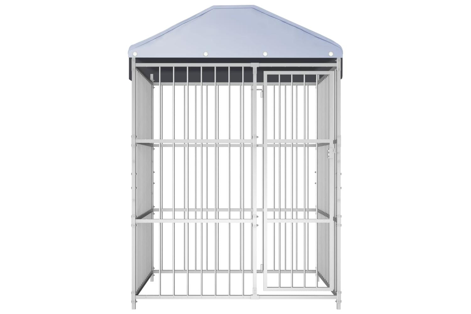 Vidaxl Outdoor Dog Kennel With Roof 150x150x200 Cm-2