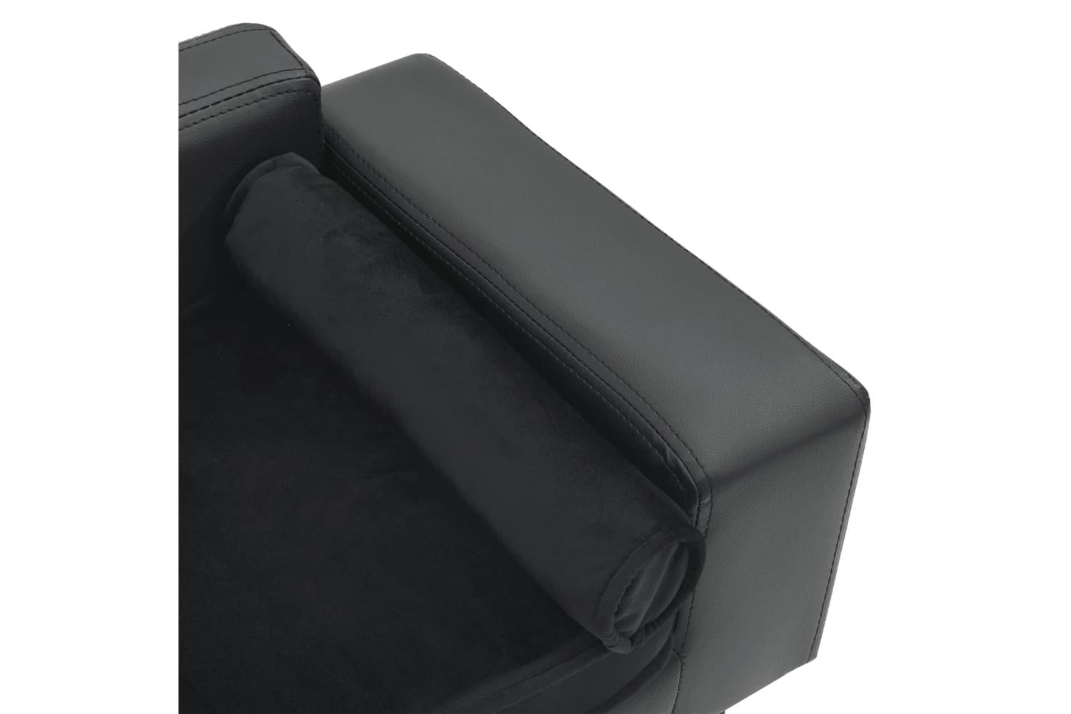 Vidaxl Dog Sofa Dark Grey 81x43x31 Cm Plush And Faux Leather-6