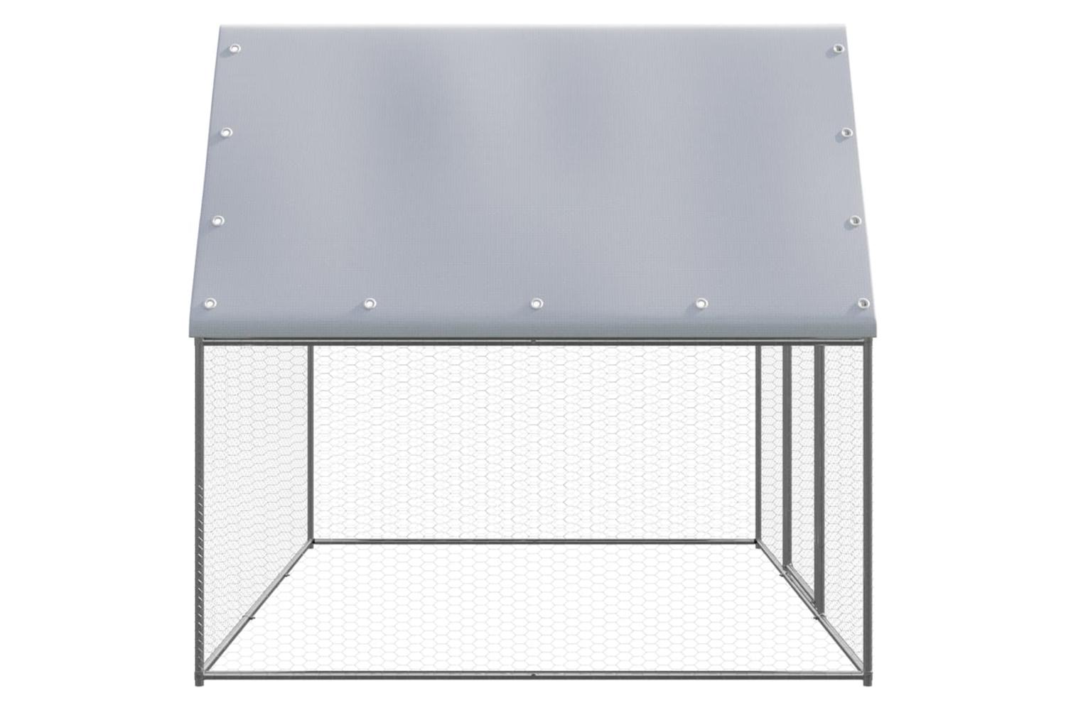 Vidaxl Outdoor Chicken Cage 3x2x2 M Galvanised Steel-3