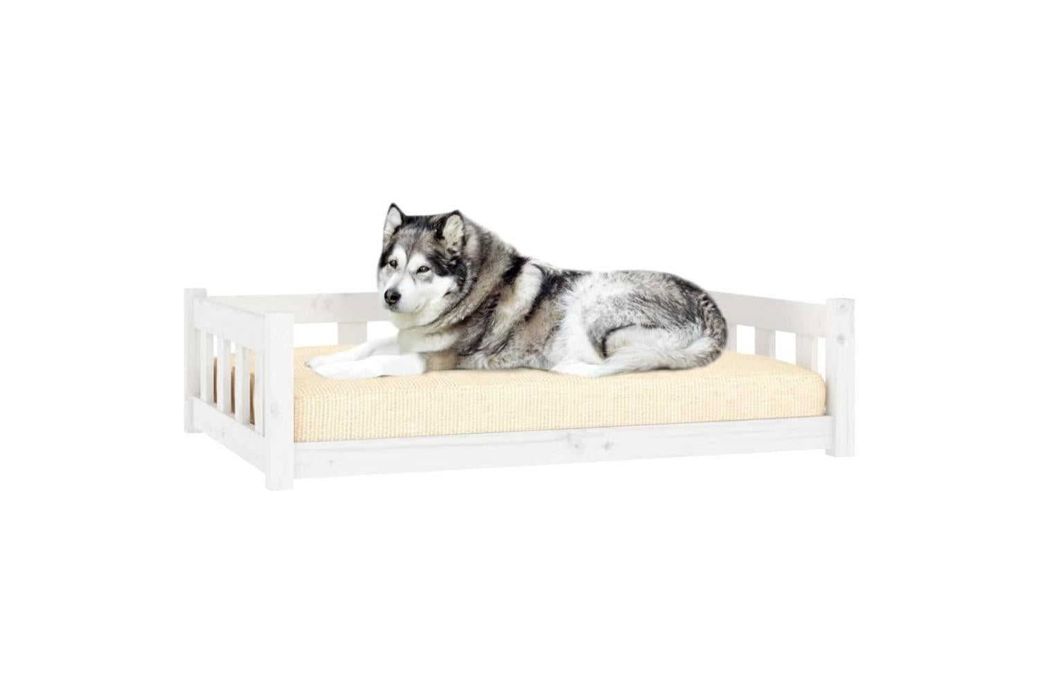 Vidaxl Dog Bed White 1055x755x28 Cm Solid Wood Pine-3