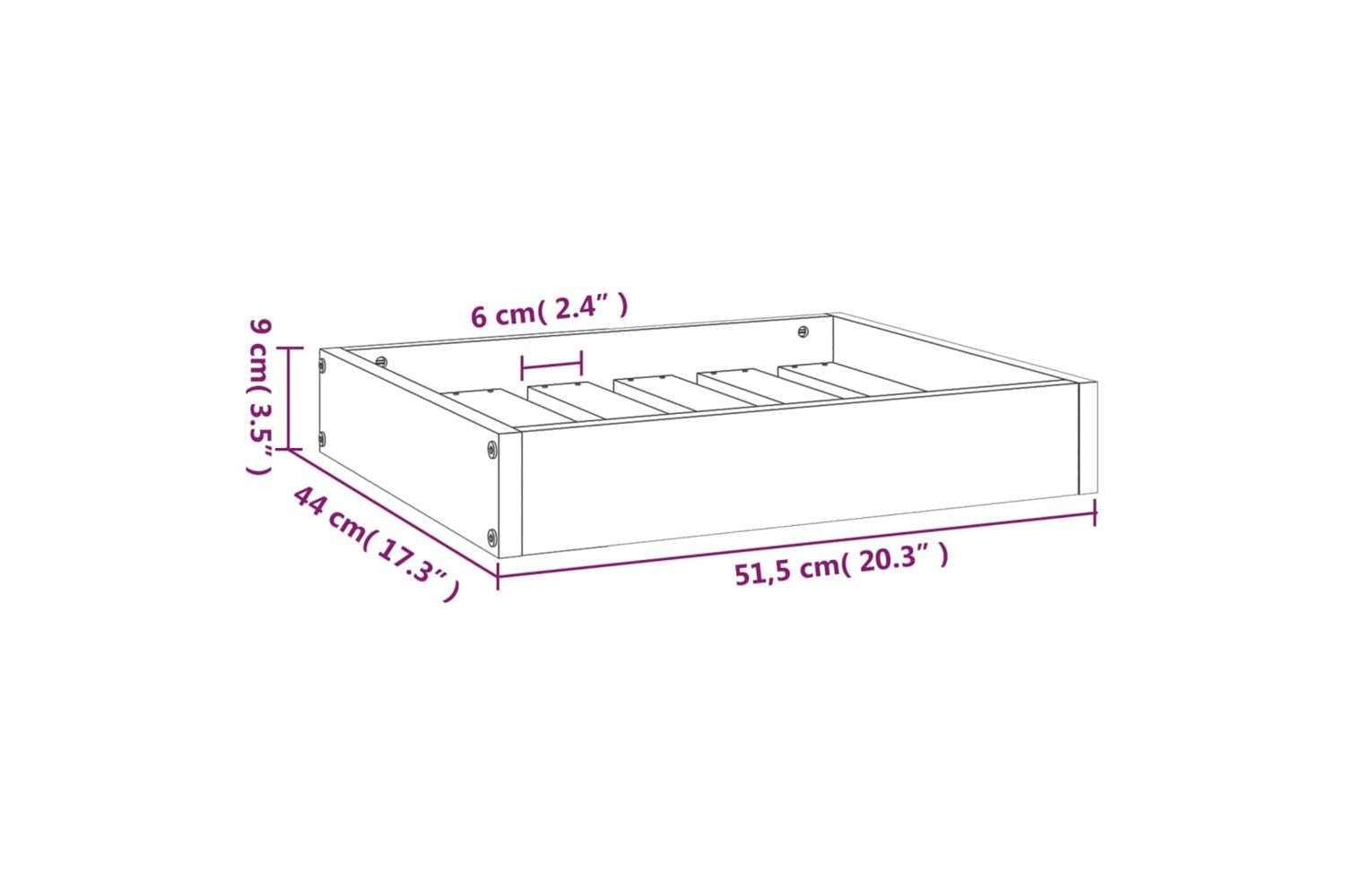 Vidaxl Dog Bed Honey Brown 515x44x9 Cm Solid Wood Pine-8