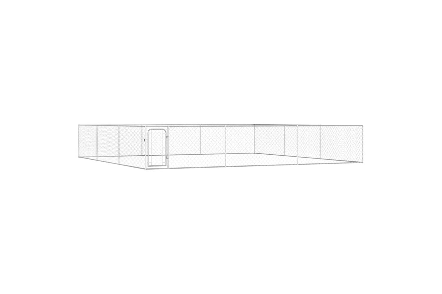 Vidaxl Outdoor Dog Kennel Galvanised Steel 6x6x1 M
