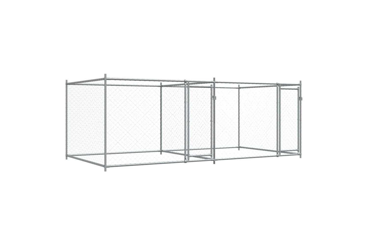 Vidaxl Dog Cage With Doors Grey 4x2x15 M Galvanised Steel-2