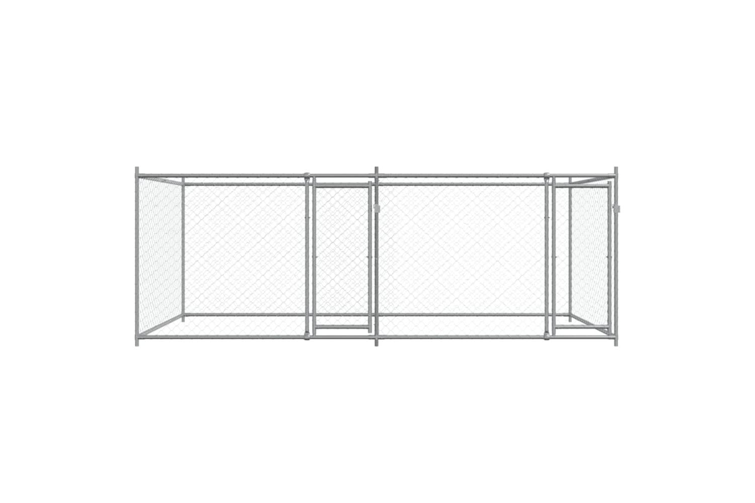 Vidaxl Dog Cage With Doors Grey 4x2x15 M Galvanised Steel-4