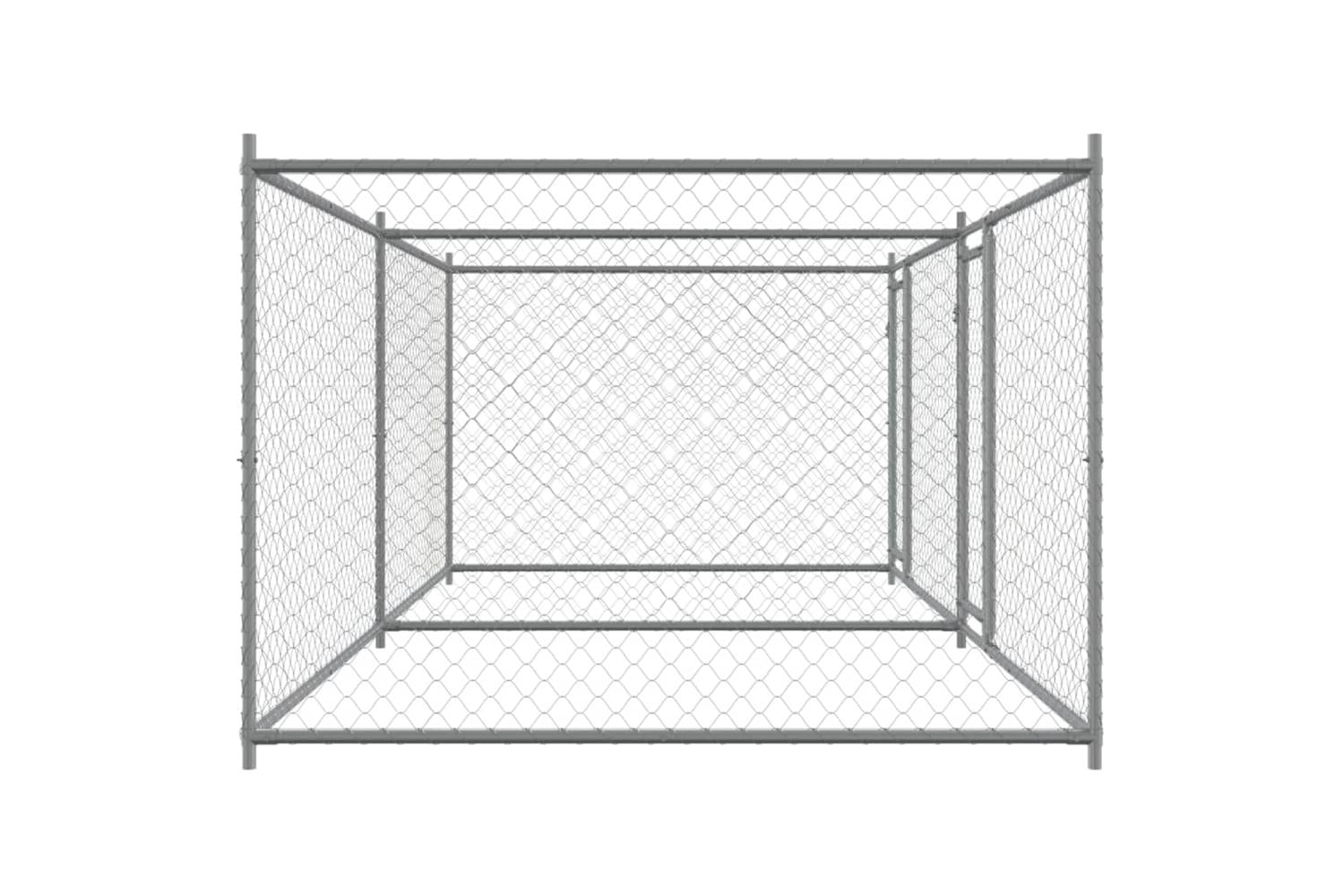 Vidaxl Dog Cage With Doors Grey 4x2x15 M Galvanised Steel-5