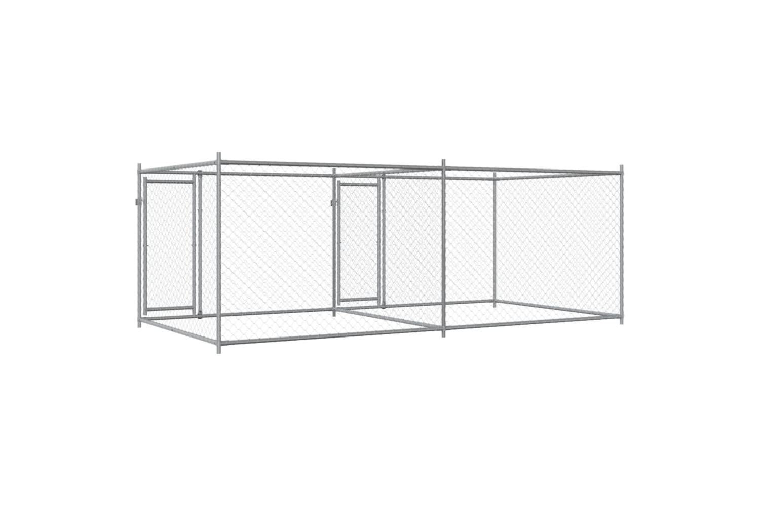 Vidaxl Dog Cage With Doors Grey 4x2x15 M Galvanised Steel-6