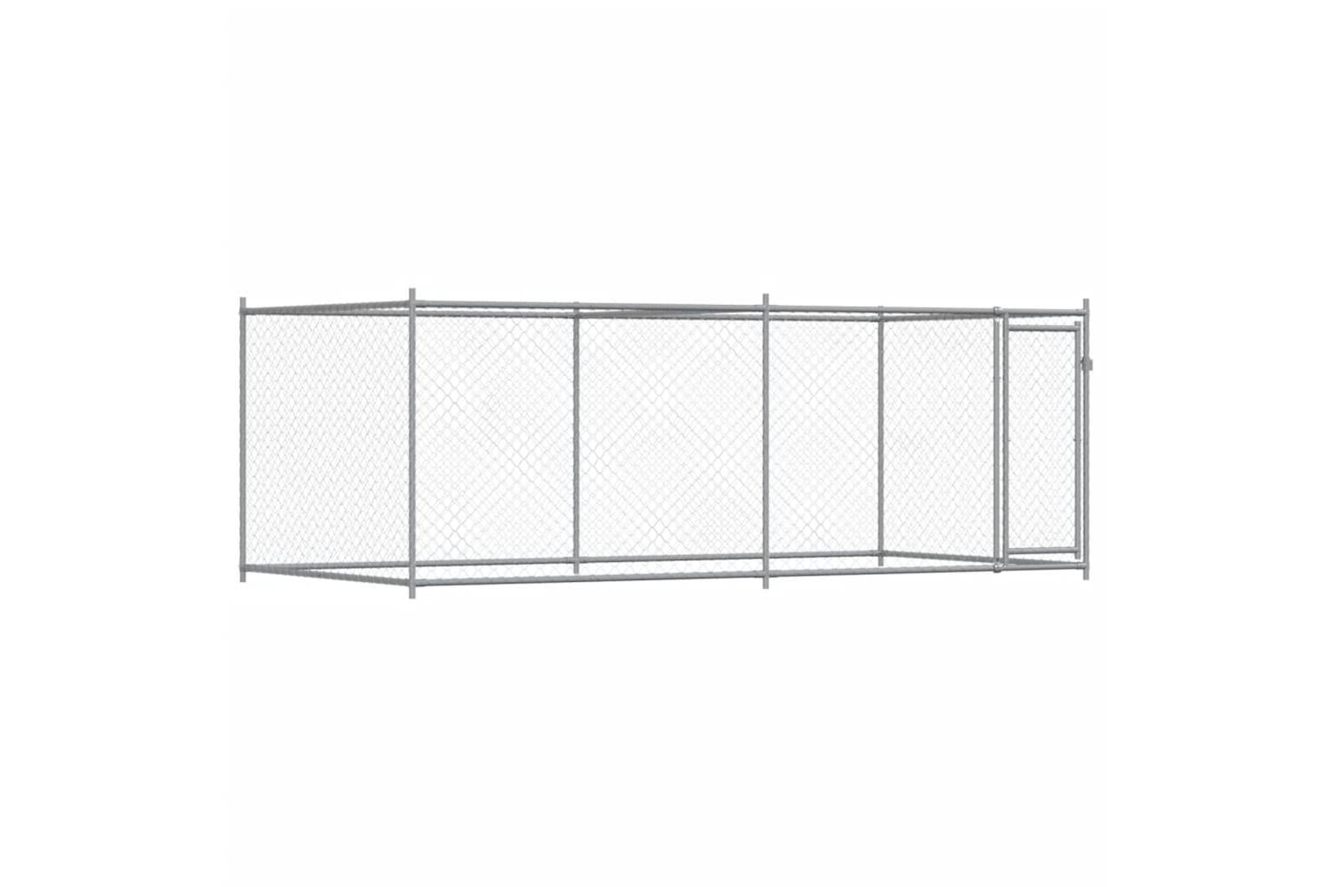 Vidaxl Dog Cage With Door Grey 4x2x15 M Galvanised Steel-2