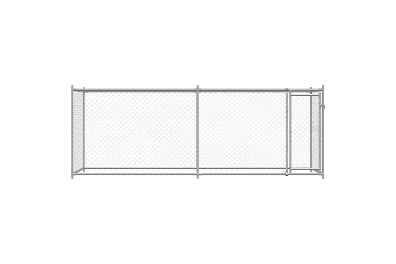 Vidaxl Dog Cage With Door Grey 4x2x15 M Galvanised Steel-4