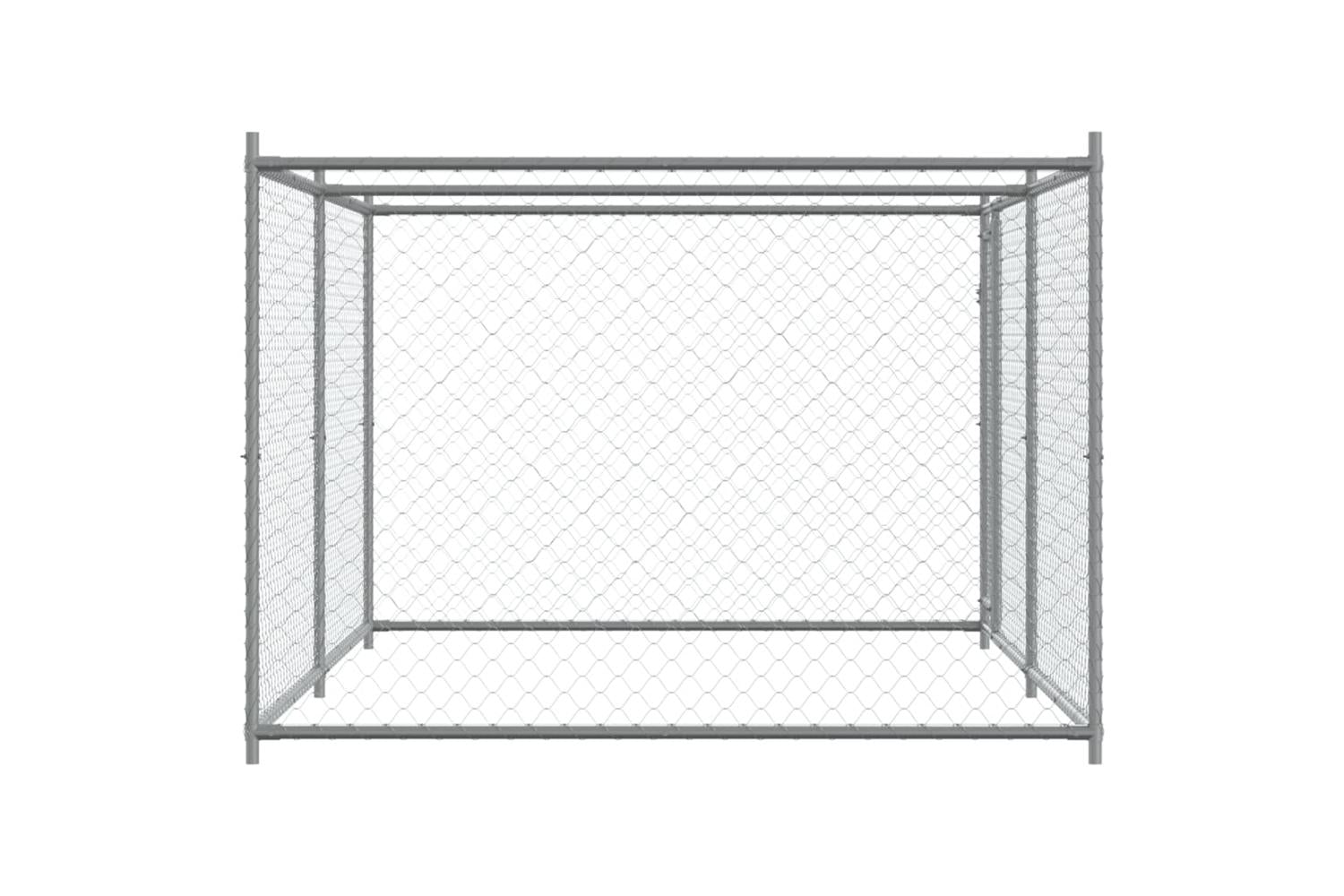 Vidaxl Dog Cage With Door Grey 4x2x15 M Galvanised Steel-5