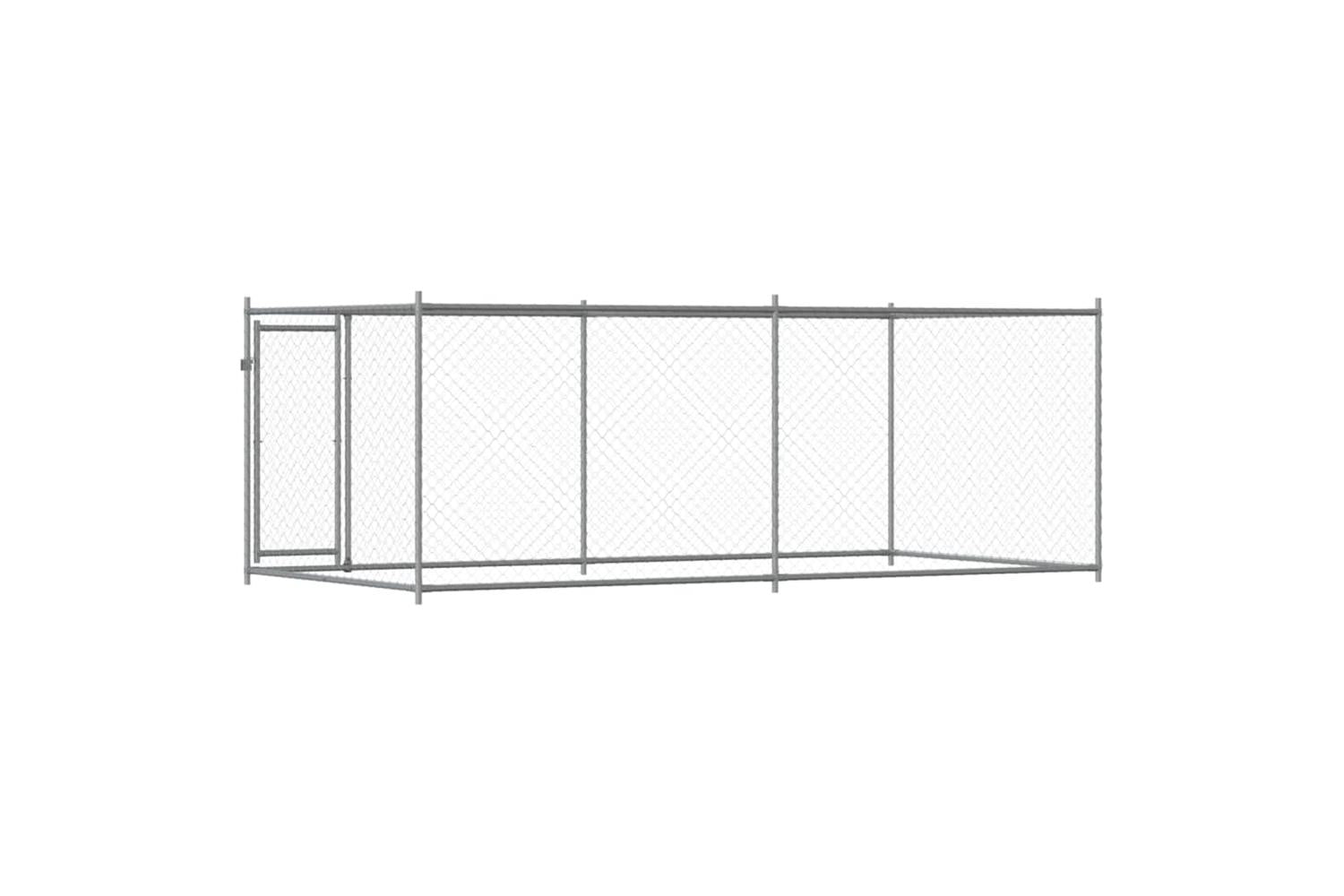 Vidaxl Dog Cage With Door Grey 4x2x15 M Galvanised Steel-6